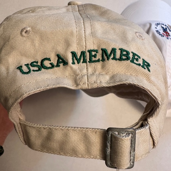 Lot Of 2 US Open Golf Hats 2007 Oakmont Tan 2024 Pinehurst White USGA Member - Picture 3 of 11